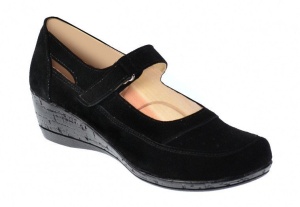 Pantofi dama decupati marimea 38, din piele naturala intoarsa, foarte comozi - Model Mara Negru LP9154NVEL