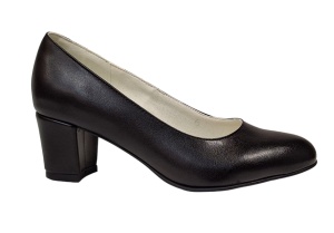 Pantofi dama din piele naturala cu toc de 5cm, Negru NAA32N5 - Img 4
