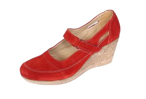 Pantofi dama din piele naturala velur, rosu, foarte comozi - P9154RVEL2 - Img 7