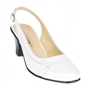Pantofi dama eleganti decupati din piele naturala cu toc de 7cm si varf lac - S301AA - Img 4