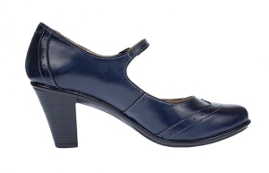 Pantofi dama eleganti din piele naturala bleumarin, box - P104BLM - Img 3
