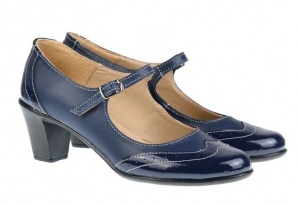 Pantofi dama eleganti din piele naturala bleumarin - P104BLBL - Img 2