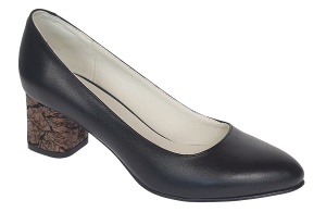 Pantofi dama eleganti din piele naturala box cu toc de 5 cm, Negru NA100ARMNP - Img 4