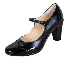Pantofi dama, eleganti, din piele naturala cu toc 5cm sau 7cm - Made in Romania P104NLCRT7 - Img 4