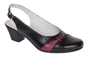 Pantofi dama eleganti din piele naturala cu toc de 6cm - Model decupat Negru, Bordo PS35NB - Img 5