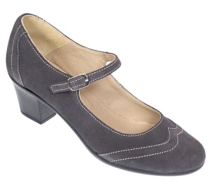 Pantofi dama eleganti din piele naturala intoarsa gri toc de 5cm P104GRIVEL - Img 5
