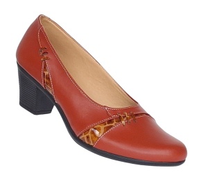 Pantofi dama eleganti din piele naturala Portocaliu cu toc de 6cm P36PORT - Img 5
