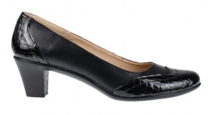 Pantofi dama eleganti din piele naturala - Victoria Negru P104CROCON - Img 3