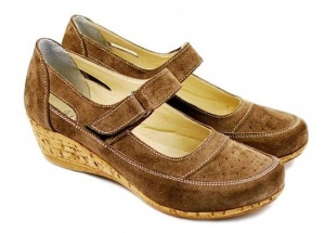 Pantofi dama piele intoarsa cu platforma - Model casual maro P9154M - Img 4