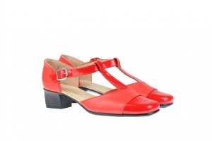 Pantofi dama piele naturala cu varf lacuit - eleganti S1RR - Img 6