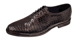 Pantofi eleganti barbati din piele naturala croco lac - Model Donato Negru - Img 3