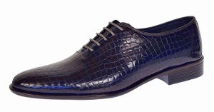 Pantofi eleganti barbati din piele naturala Havana Croco Lac Bleumarin Inchis - Img 6