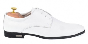 Pantofi eleganti barbati din piele naturala - Model Alb GKR80A - Img 3