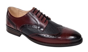 Pantofi eleganti barbati piele naturala 993 Bordeaux si Negru