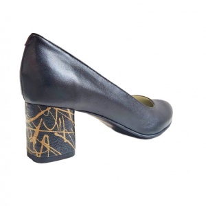 Pantofi eleganti dama, bleumarin, din piele naturala box, toc 5 cm - NA74BLM2 - Img 3