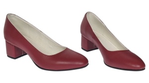 Pantofi eleganti dama din piele naturala box, toc 5 cm - NA73GRENA - Img 8