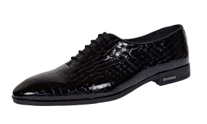 Pantofi eleganti pentru barbati, piele naturala croco Negru GKR70N - Img 3
