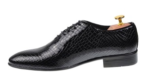 Pantofi eleganti pentru barbati piele naturala, negru, 024CROCON - Img 4