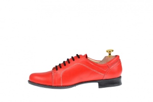 Pantofi rosii dama casual din piele naturala - RED1R - Img 3