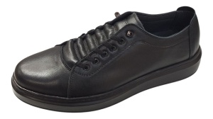 Pantofi sport-casual barbati din piele naturala culoare neagra DeSuceava RSY01N - Img 4