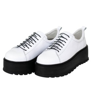Platforme dama casual din piele naturala Alb Box - Confort si stil, un plus stabil de inaltime - Img 5