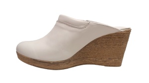 Saboti dama albi din piele naturala, platforme de 7 cm - TEA19ALB - Img 4