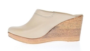 Saboti dama bej din piele naturala crem cu platforme de 7 cm - TEA19CREM - Img 4