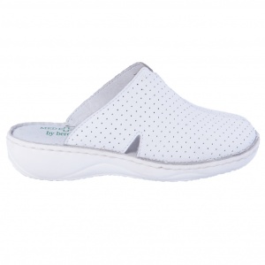 Saboti medicali femei, albi din piele naturala box Med-Line BR438A - Img 3