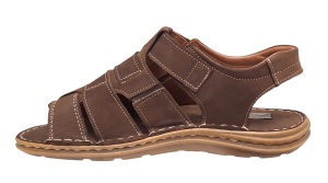 Sandale barbati casual din piele naturala maro bufo GKR47BM - Img 6