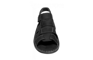 Sandale barbati casual din piele naturala negru bufo GKR47BN - Img 3