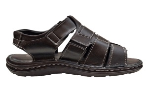 Sandale barbati casual din piele naturala Negru GKR73N - Img 4