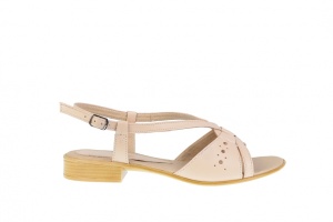 Sandale dama bej din piele naturala, platforme de 2cm - S36BEJ - Img 5