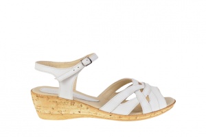 Sandale dama casual din piele naturala Alb S3A - Img 2