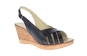 Sandale dama de vara cu platforme de 7 cm, din piele naturala, albastru, BOX, S50NBOX - Img 3