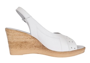 Sandale dama de vara cu platforme de 7 cm, din piele naturala, Alb S66ABOX - Img 2