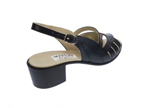 Sandale dama de vara cu toc de 5 cm, din piele naturala, neagra, S26NBOX - Img 3