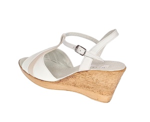 Sandale dama din piele naturala Alb cu Bej si platforme de 7cm S61AB - Img 6