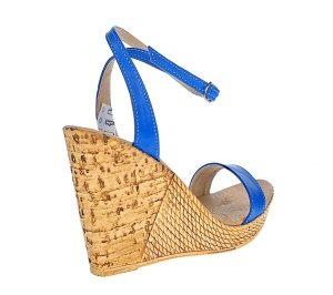 Sandale dama din piele naturala cu platforme de 10 cm - Model Albastru - Img 4