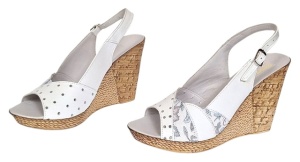 Sandale dama din piele naturala cu platforme de 10cm Alb Floral BVS47XA - Img 7