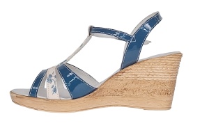 Sandale dama, din piele naturala cu platforme de 7.5cm Albastru S47LACBL - Img 3