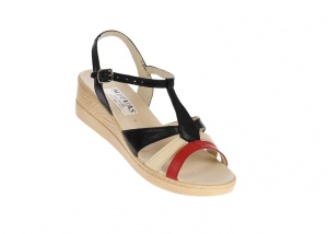 Sandale dama din piele naturala, negru, bej, rosu, box, S21R - Img 2