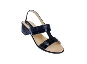 Sandale dama din piele naturala, negru, lac, toc de 5cm, S7NLBOX - Img 6