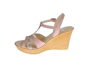 Sandale dama, din piele naturala, NUD - COLOR, cu platforme de 9 cm, S47NUD - Img 6