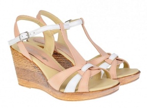 Sandale dama din piele naturala platforme de 7 cm - LS51BEJA - Img 4