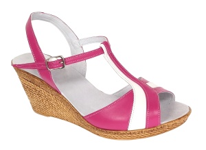 Sandale dama din piele naturala Roz cu Alb - Model cu toc de 7cm S61ROZ - Img 6