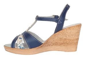 Sandale dama, din piele naturala, Toc 8 cm, Albastru, Color, S47BL1 - Img 4