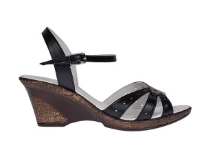 Sandale dama negre din piele naturala cu platforme de 6 cm S5N - Img 7