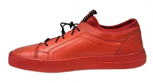 Sneakers barbati din piele naturala - Model 321 Rosu - Img 2