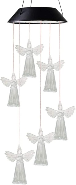 Lampa solara LED tip clopotei de vant, awwaline, multicolor, 6 ingerasi, impermeabil, incarcare solara