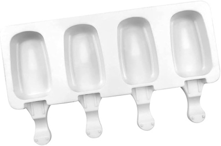 Forma inghetata cu 4 compartimente, awwaline, forme ovale, alba, silicon alimentar, 50 de bete